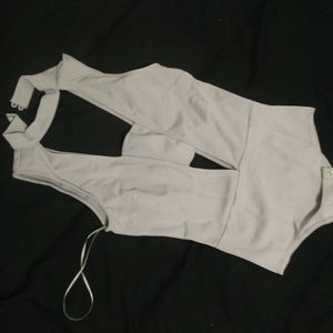 Fashion nova bodysuit in Dove grey